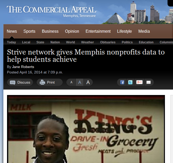 The Commercial Appeal featured a story about Strive Mid-South and the Seeding Success Partnership in its Thursday, April 18 edition.