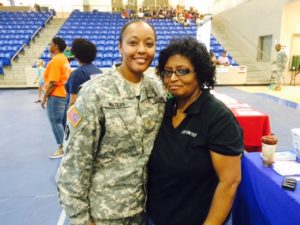 From left, Major Alicia Waters and United Way staff member Phyllis Hunt