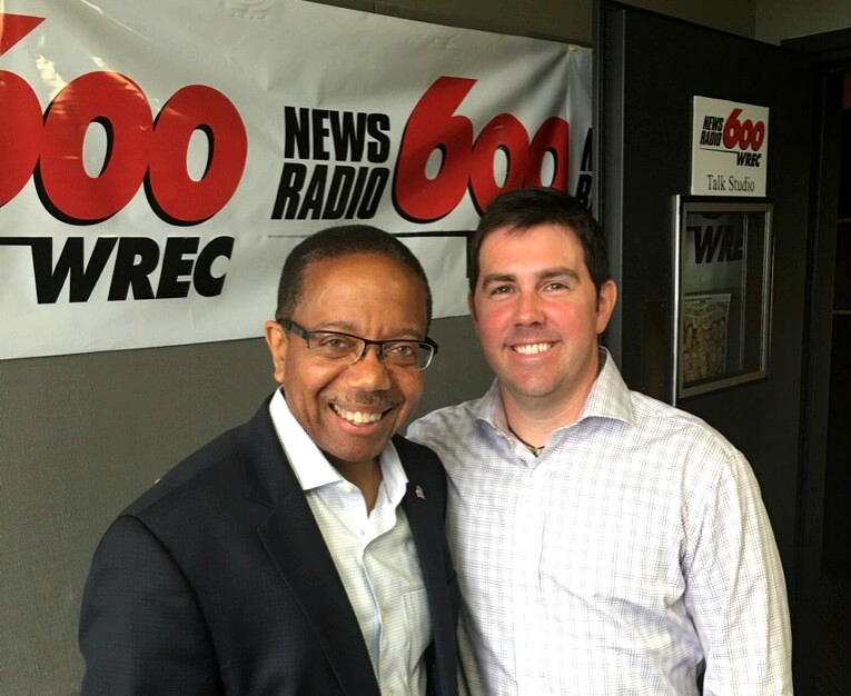Dr. Robinson with Jeremy Park, host of the Lipscomb Pitts Breakfast Club on AM 600.